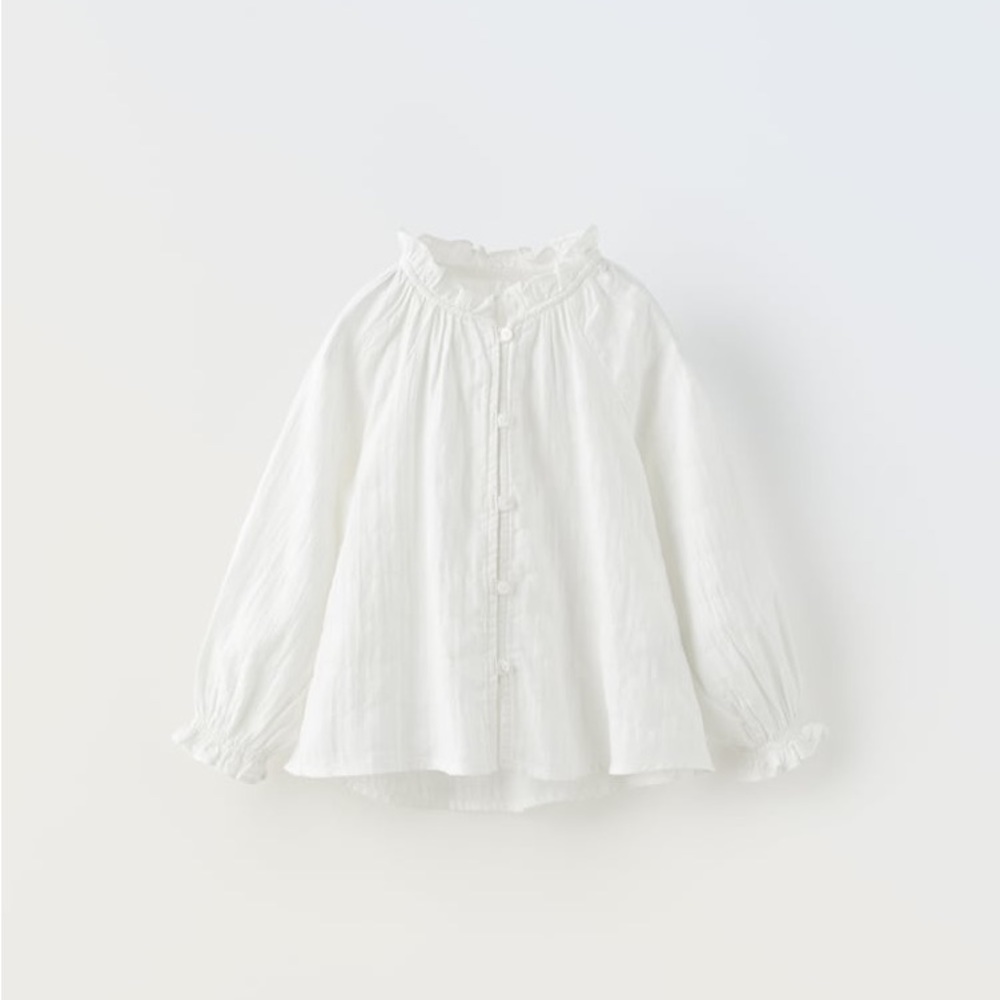 Zara Kids White Button-Up Shirt